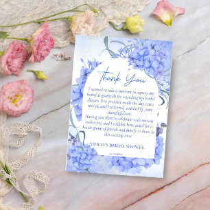 Carte De Remerciements Quelque chose d'élégant en hortensias bleus pour u