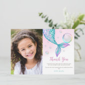 Carte De Remerciements Queue de sirène photo Anniversaire (Debout devant)