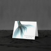 Carte De Remerciements Queue Mermaid Luxe | Seafoam Mint Green Aqua Custo