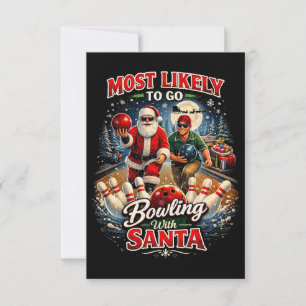 Carte De Remerciements Quilles avec le Père Noël