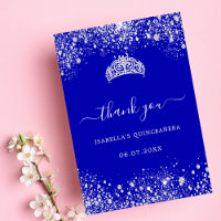 Quinceanera bleu royal argent parties scintillant