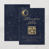 Carte De Remerciements Quinceanera céleste bleu nuit (Devant / Derrière)