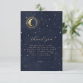 Carte De Remerciements Quinceanera céleste bleu nuit (Debout devant)