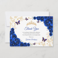 Quinceanera Fleur Royal Bleu Or