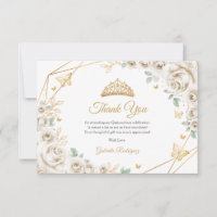 Quinceanera Fleurie Crème d'Ivoire et Or