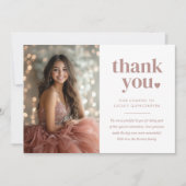 Carte De Remerciements Quinceañera minimaliste moderne (Devant)