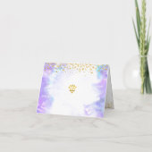 Carte De Remerciements Quinceañera Purple Aquarelle Or Phuile Script (Dos)