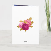 Carte De Remerciements Quinceañera rose et or chaud (Dos)