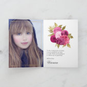 Carte De Remerciements Quinceañera rose et or chaud (Intérieur)