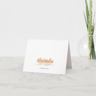 Carte De Remerciements Quinceanera Rose Pâle et Or