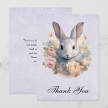 Rabbit Surrounded by Pastel Flowers Cute
