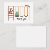 Carte de remerciements Raccoon de singe de l'ours (Devant / Derrière)