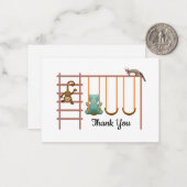 Carte de remerciements Raccoon de singe de l'ours (Devant/Arrière en situation)