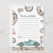 Carte De Remerciements Race Car Boy Birthday Time Capsule Note Card (Devant)