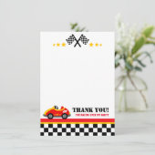 Carte De Remerciements Race Car Thank You Notes (Debout devant)