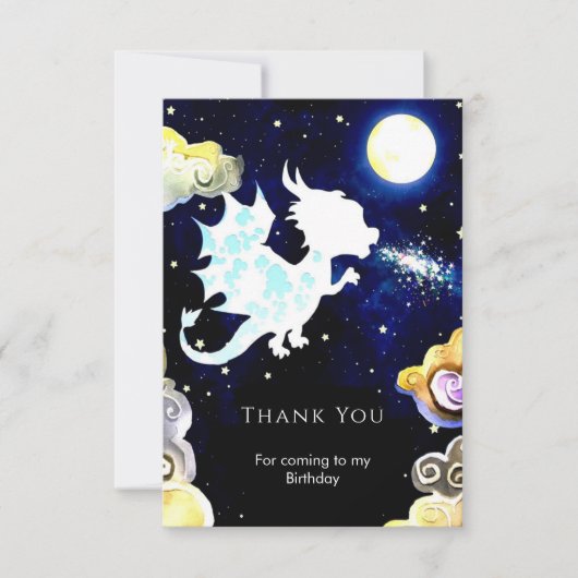 Carte De Remerciements Radiant Simple Dragon Anniversaire (Devant)