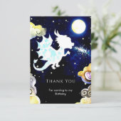 Carte De Remerciements Radiant Simple Dragon Anniversaire (Debout devant)