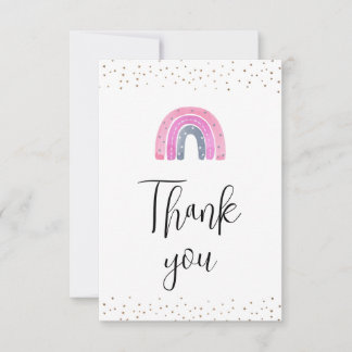Carte De Remerciements Rainbow  Baby Girl Shower Thank You Card