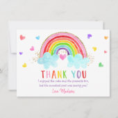 Carte De Remerciements Rainbow Cloud Hearts Or rose Anniversaire (Devant)
