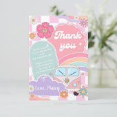 Carte De Remerciements Rainbow Daisy Car (Debout devant)