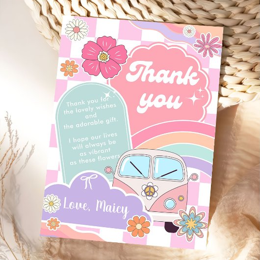 Carte De Remerciements Rainbow Daisy Car