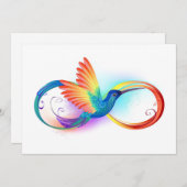 Carte De Remerciements Rainbow Hummingbird with Infinity symbol (Devant / Derrière)