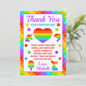 Carte De Remerciements Rainbow Pop It Fidget Toy Anniversaire (Debout devant)
