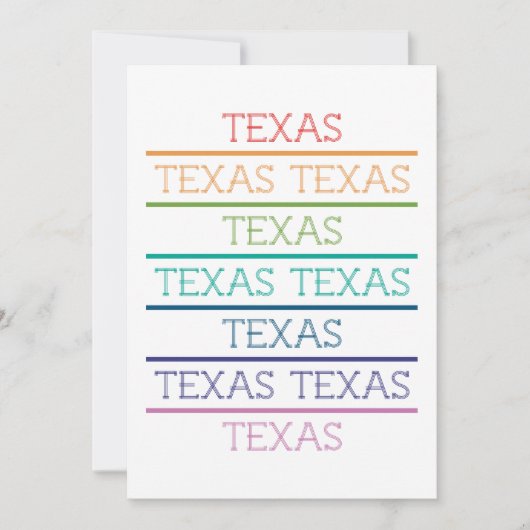 Carte De Remerciements Rainbow Texas, Texas (Devant)