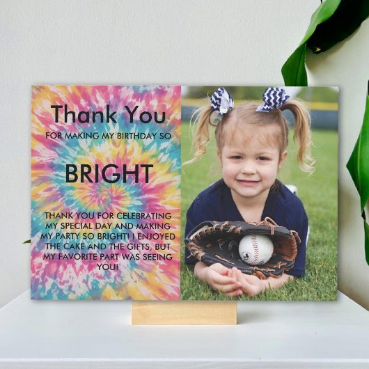 Carte De Remerciements Rainbow Tie Dye Anniversaire moderne