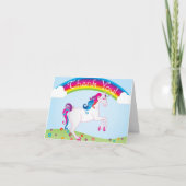 Carte De Remerciements Rainbows and Unicorn Thank You Notes (Devant)