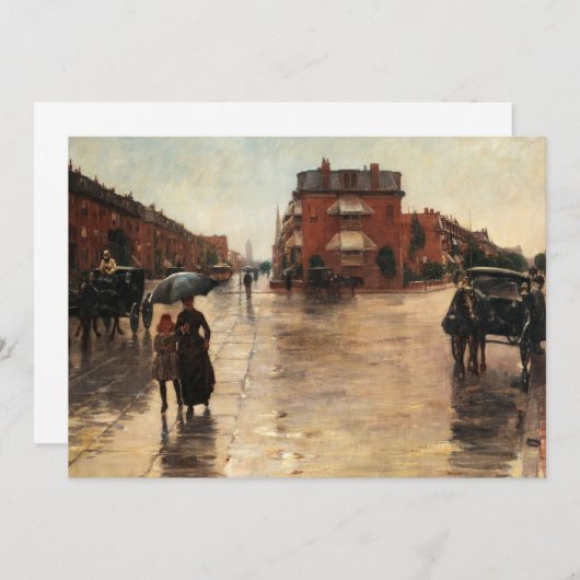 Carte De Remerciements Rainy Day, Boston par Childe Hassam (Devant / Derrière)