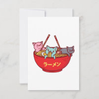 Ramen japonais adorables drôles de chat d'Anime de