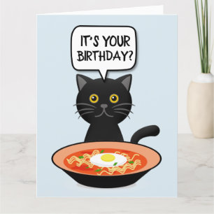 CARTE DE REMERCIEMENTS RAMEN NOODLES CAT OVERSIZED BIRTHDAY CARD