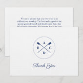 Carte De Remerciements Rames de rames initials (Devant / Derrière)