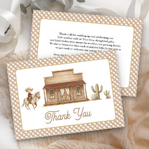 Carte De Remerciements Ranch du Far West Rodéo Baby Shower Petit Cow-Boy