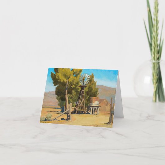 Carte De Remerciements Ranch Windmill, Carson, Nevada par Maynard Dixon (Devant)