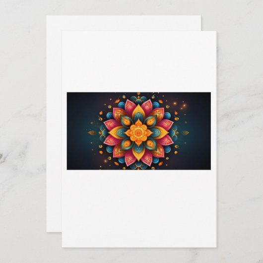 Carte De Remerciements Rangoli (Devant / Derrière)