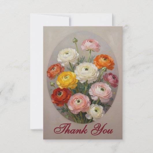 Carte De Remerciements Ranunculus Flower Ranunculus Lovers (Devant)