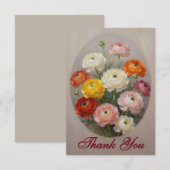 Carte De Remerciements Ranunculus Flower Ranunculus Lovers (Devant / Derrière)