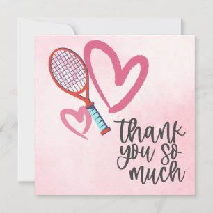 Carte De Remerciements Raquette de tennis avec amour pour le Mariage
