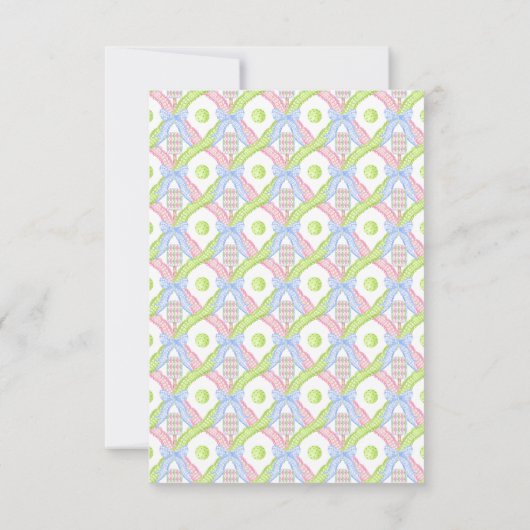 Carte De Remerciements Raquettes de Pickleball à motif Argyle Aquarelle P (Dos)