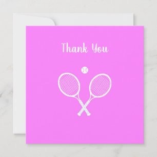 Carte De Remerciements Raquettes de tennis et boule Active rose