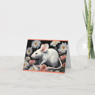 Carte De Remerciements rat blanc mignon