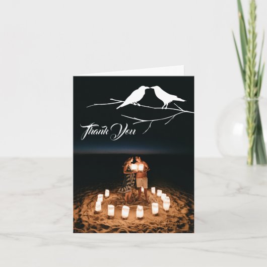 Carte De Remerciements Ravens Mariage gothique (Devant)