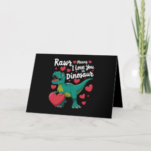 Carte De Remerciements Rawr signifie je t'aime en dinosaure T Rex Saint-V