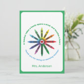Carte De Remerciements Ray of Crayons / Teacher Appreciation Thank You Ca (Debout devant)