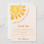 Carte De Remerciements Ray of Sunshine Boho Baby shower (Devant)