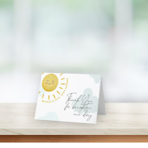 Carte De Remerciements Ray of Sunshine Nuages Baby shower neutre entre le
