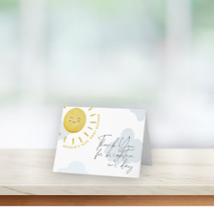 Carte De Remerciements Ray of Sunshine Nuages Boyl Baby shower