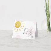 Carte De Remerciements Ray of Sunshine Nuages Girl Baby shower (Devant)